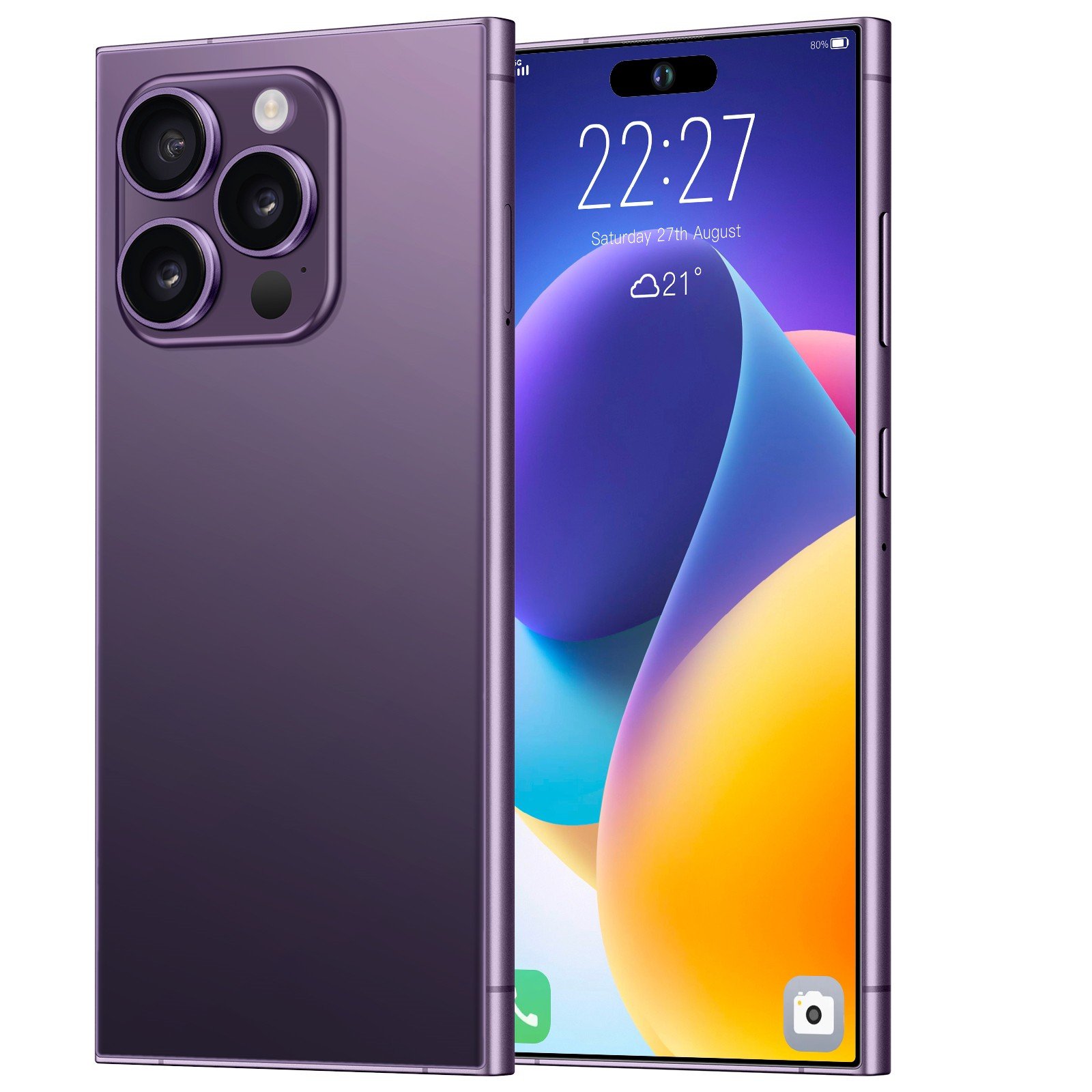 2024 Original i15 Ultra Smartphone 6.7 Inch LED Display 16GB+1TB 8-Core French Unlocked LTE Large Screen Clone 14 Pro Max